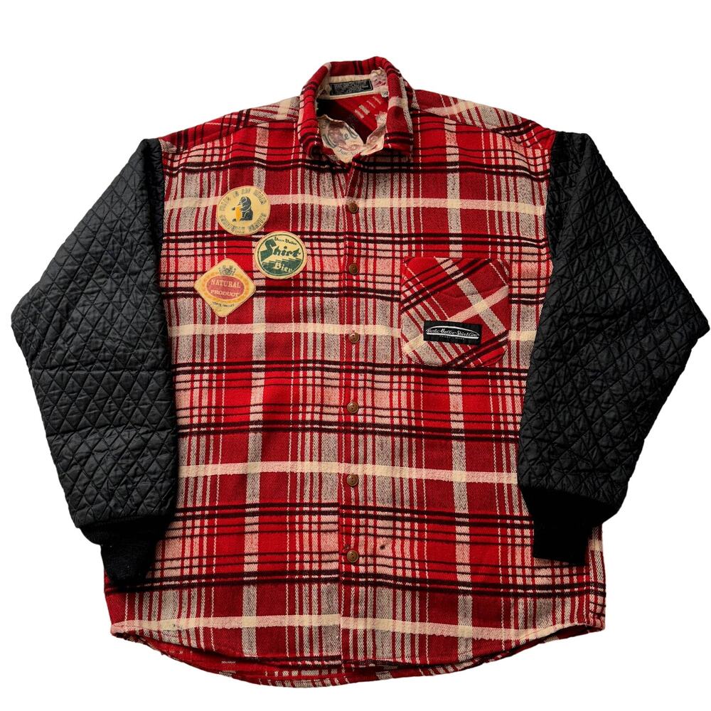 Verte‎ Vallee Vintage Red Plaid Shacket Embellished Rare Shacket XL